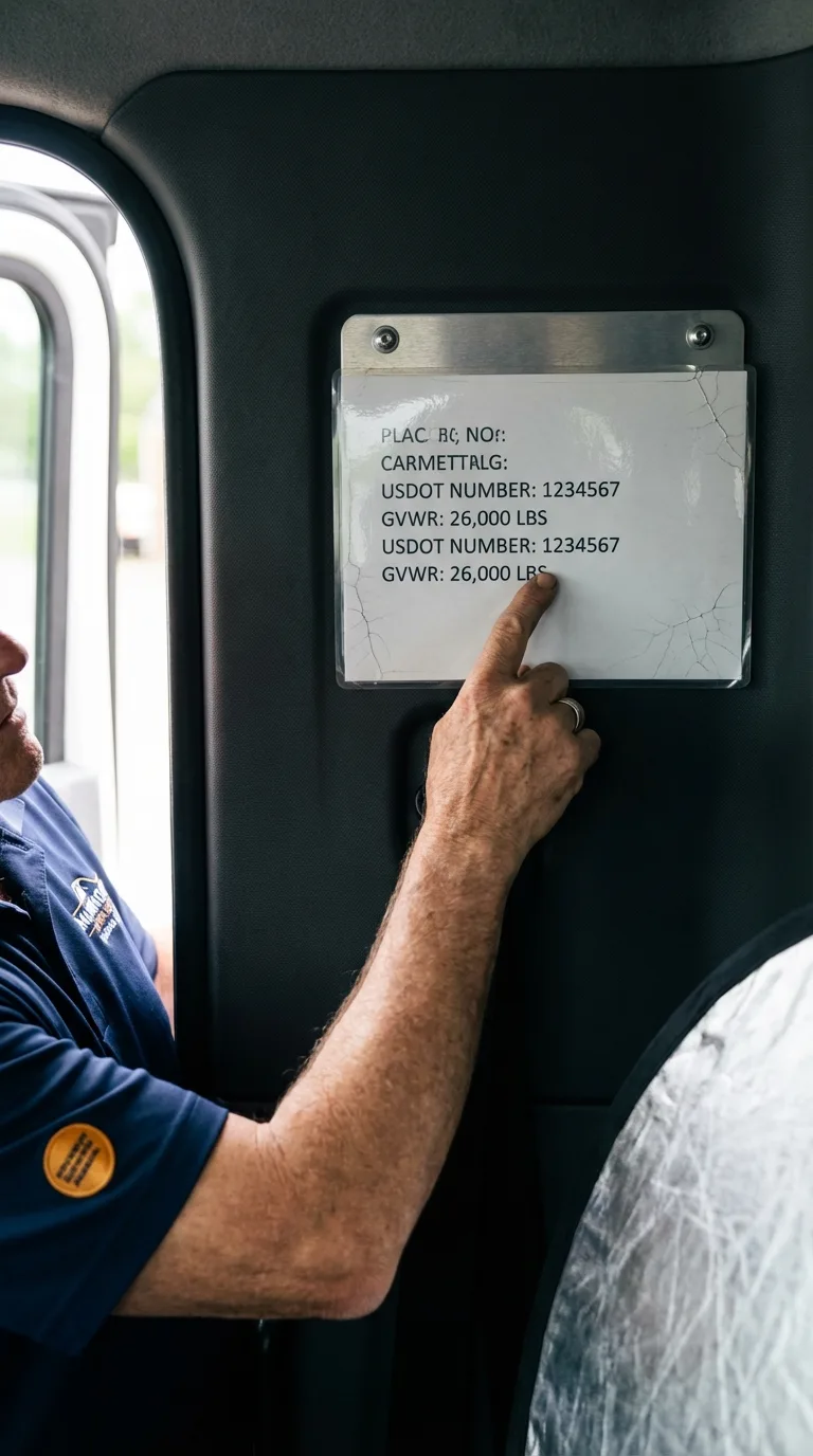 USDOT licensing placard verification in Owensville